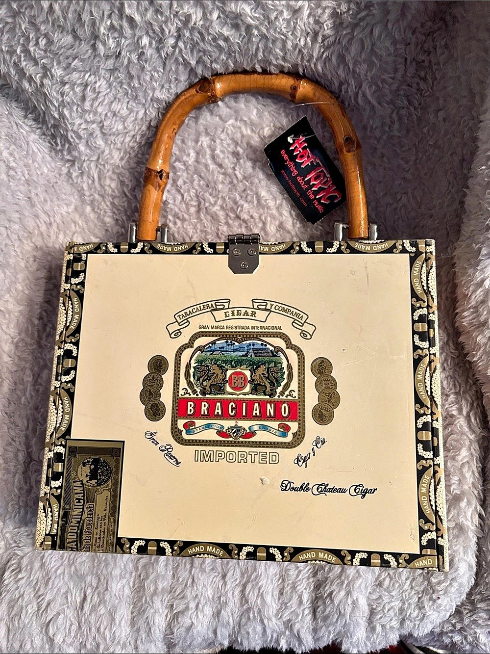 NWT-Cigar Box Handbag in Black & White